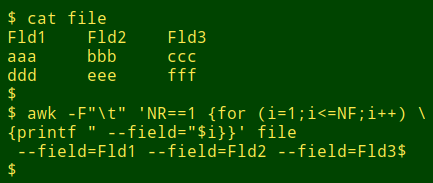 fieldnames